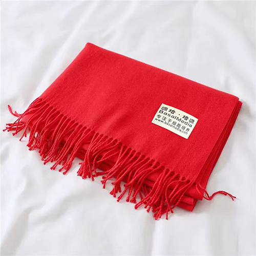 红色仿羊绒围巾